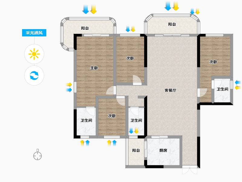 贵州省-黔西南布依族苗族自治州-印象金州-144.00-户型库-采光通风