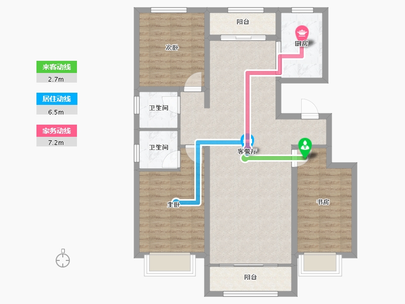 内蒙古自治区-鄂尔多斯市-观山悦-102.40-户型库-动静线