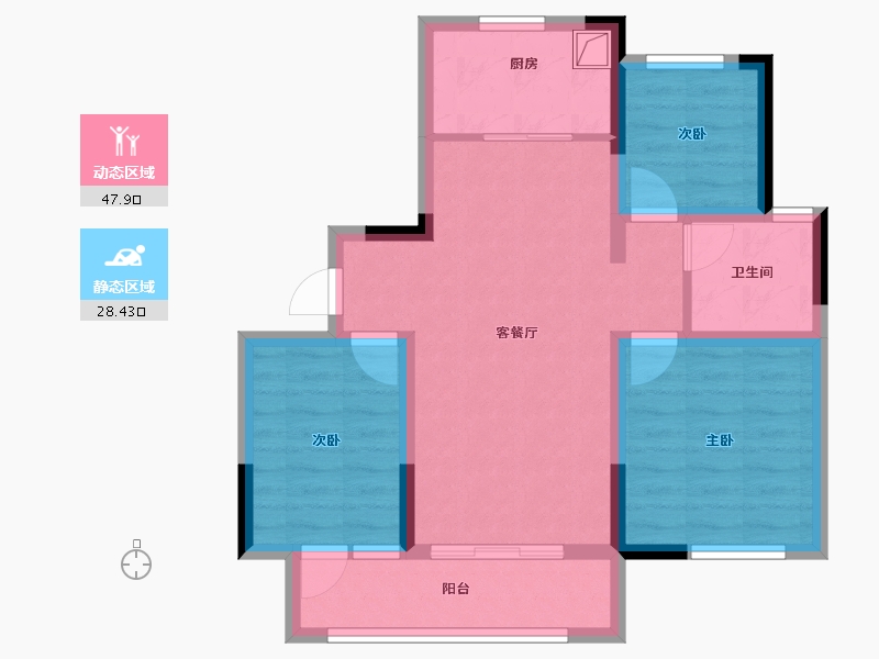 河北省-衡水市-保利时光印象小区-82.40-户型库-动静分区