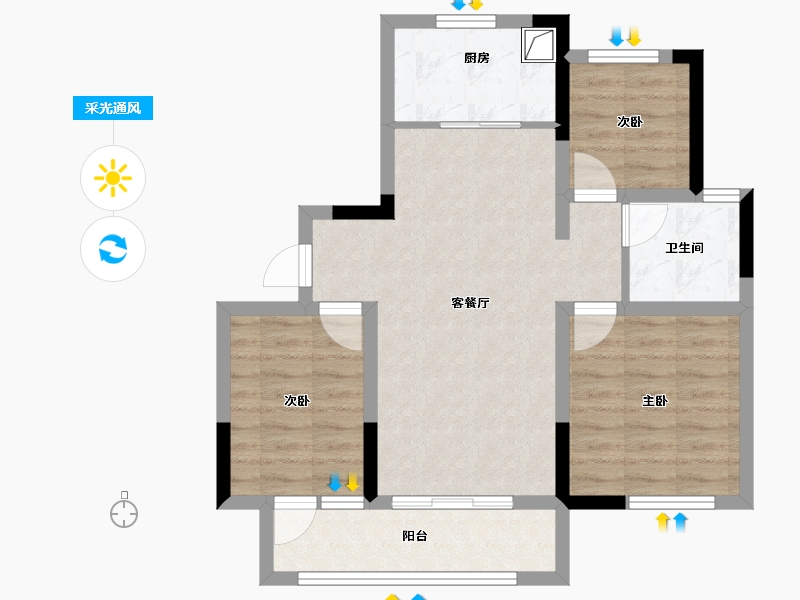 河北省-衡水市-保利时光印象小区-82.40-户型库-采光通风