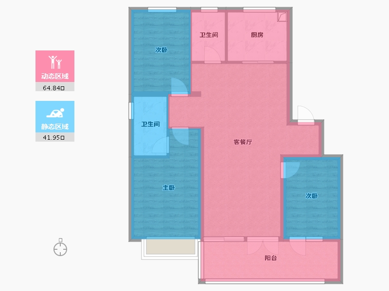 山东省-烟台市- 华海家园-100.00-户型库-动静分区