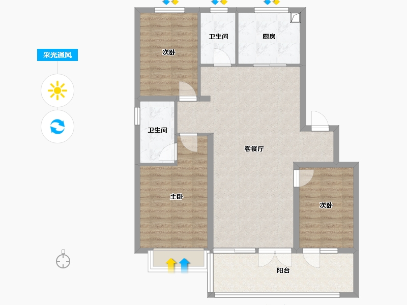 山东省-烟台市- 华海家园-100.00-户型库-采光通风