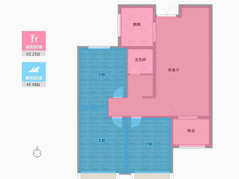 河北省-保定市-亢龙骏景-96.75-户型库-动静分区