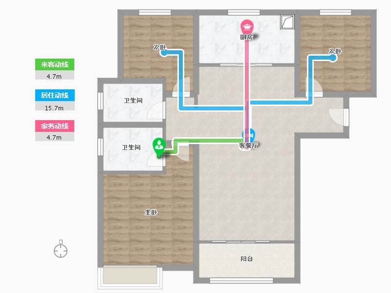 陕西省-西安市-启航馨苑柏梁社区-104.00-户型库-动静线