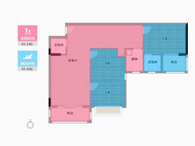 广西壮族自治区-南宁市-和平新天地-102.02-户型库-动静分区