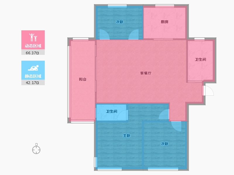 陕西省-西安市-高科麓湾-101.60-户型库-动静分区