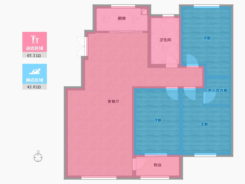 山东省-淄博市-盛泰佳园-96.00-户型库-动静分区