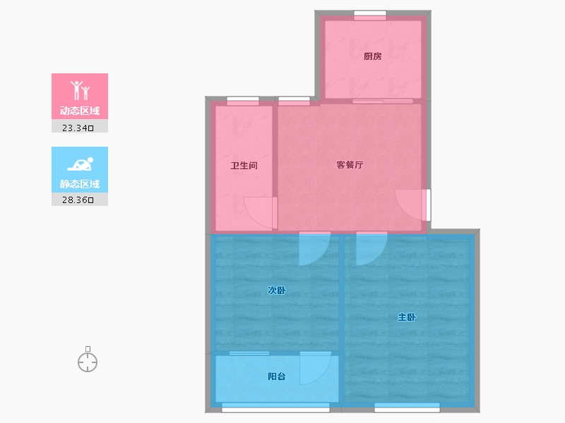 江苏省-苏州市-东港二村社区-46.88-户型库-动静分区