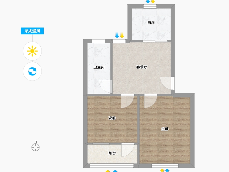 江苏省-苏州市-东港二村社区-46.88-户型库-采光通风