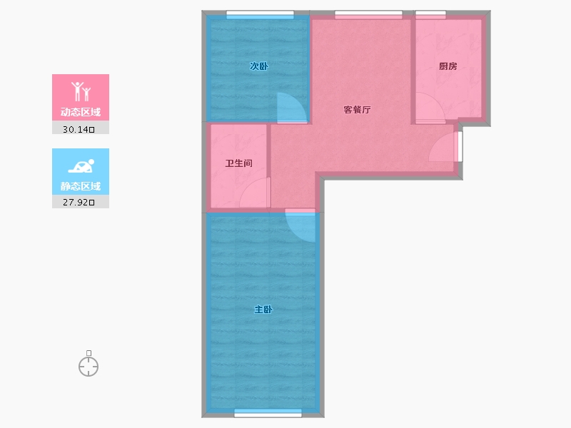 内蒙古自治区-鄂尔多斯市-万和城L6地块-52.00-户型库-动静分区