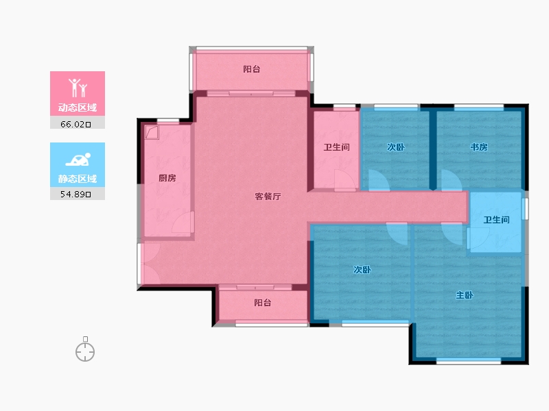 重庆-重庆市-恒大麓山湖-112.62-户型库-动静分区