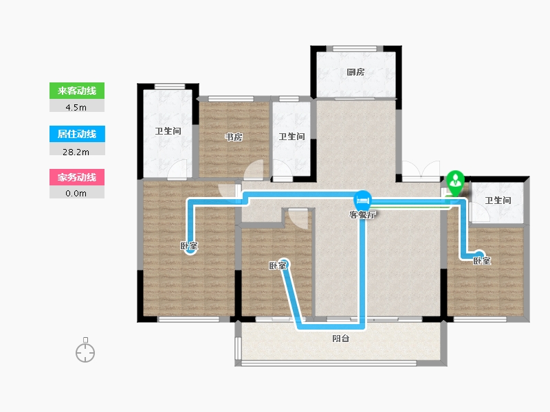 浙江省-宁波市-宁光府-142.40-户型库-动静线