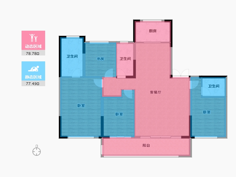 浙江省-宁波市-宁光府-142.40-户型库-动静分区