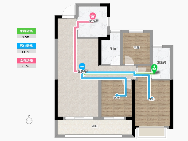 浙江省-台州市-绿城·明月君澜-82.40-户型库-动静线