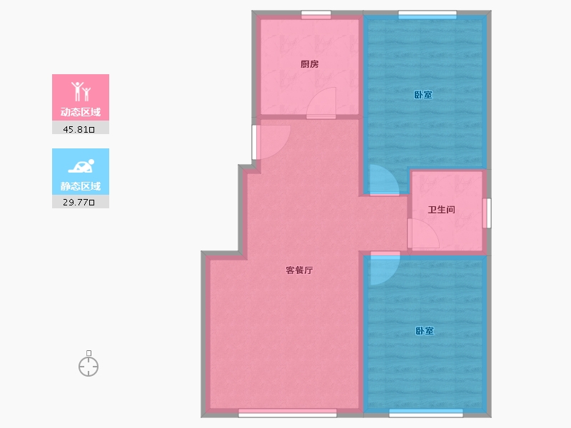 内蒙古自治区-赤峰市-银河湾B区-68.00-户型库-动静分区