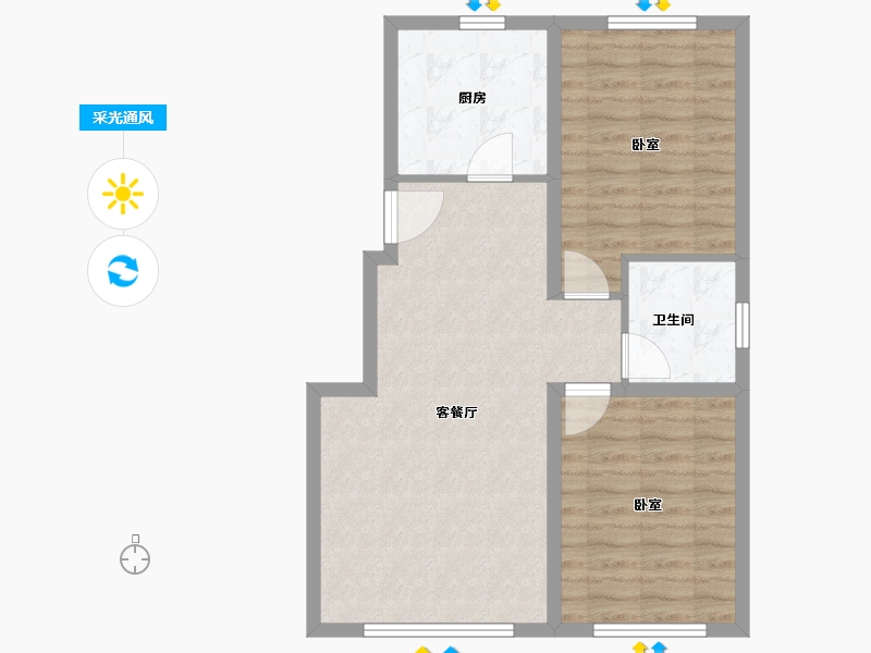 内蒙古自治区-赤峰市-银河湾B区-68.00-户型库-采光通风