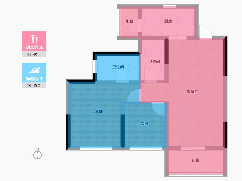 四川省-成都市-高投汇悦府-62.38-户型库-动静分区