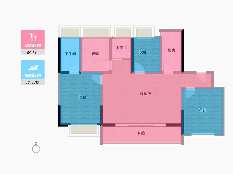 云南省-昆明市-锦实•悦山府-88.00-户型库-动静分区