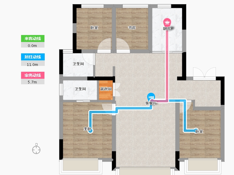 吉林省-长春市-润德·汀蘭云境-86.16-户型库-动静线