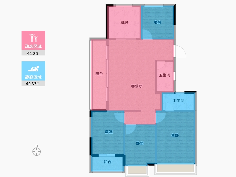 浙江省-杭州市-绿城宇诚·丽澜轩-111.35-户型库-动静分区