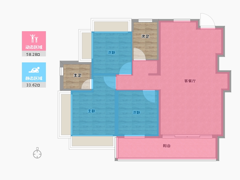 江苏省-南京市-建发璞云-91.99-户型库-动静分区