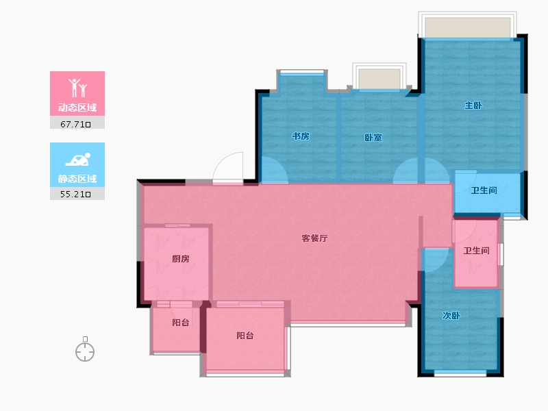 四川省-成都市-国贸鹭原-111.59-户型库-动静分区