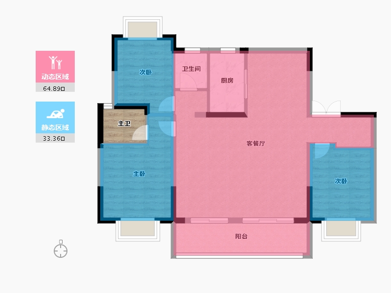 江西省-南昌市-聚仁公园里-92.09-户型库-动静分区