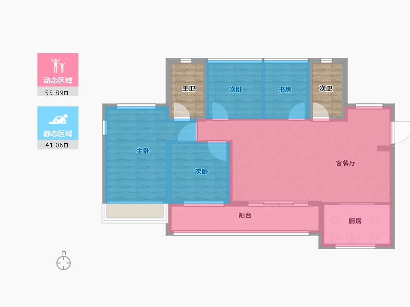 广东省-深圳市-龙湖·御湖境-96.00-户型库-动静分区