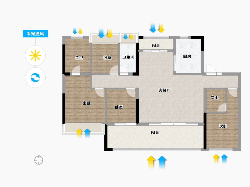 江西省-南昌市-高新未来社区-130.00-户型库-采光通风