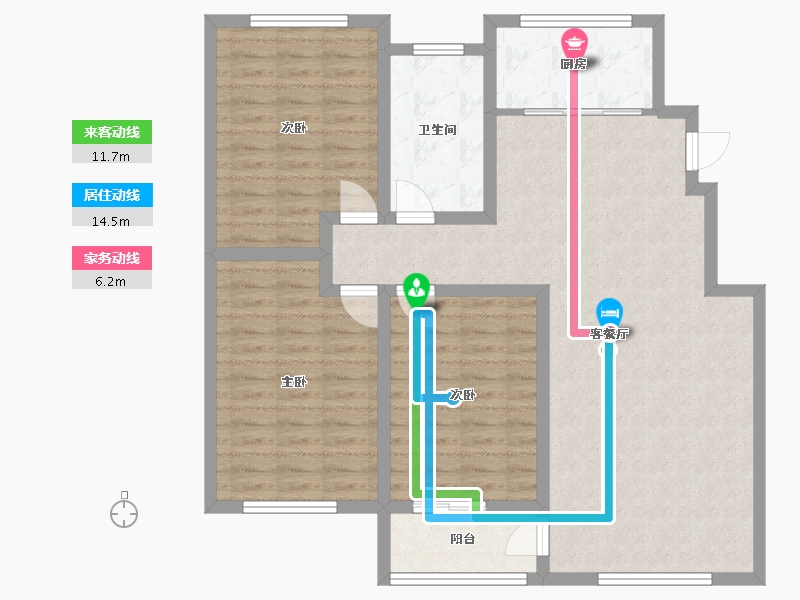 山东省-淄博市-盛佳园-104.00-户型库-动静线