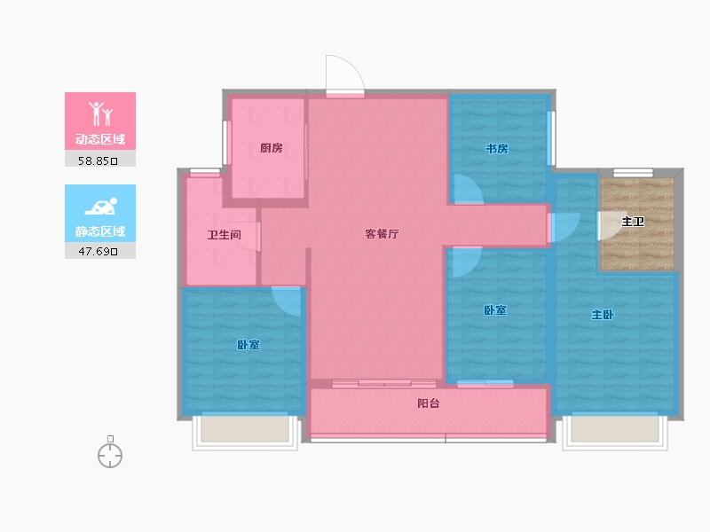 浙江省-杭州市-绿城宇诚·丽澜轩-101.60-户型库-动静分区