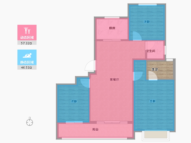 浙江省-宁波市-宁望府-98.40-户型库-动静分区