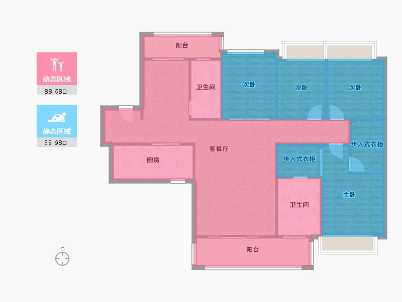 广东省-广州市-珠江金茂府-134.40-户型库-动静分区