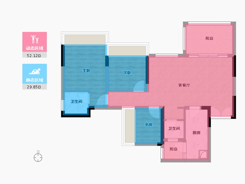 重庆-重庆市-海成云著-78.40-户型库-动静分区