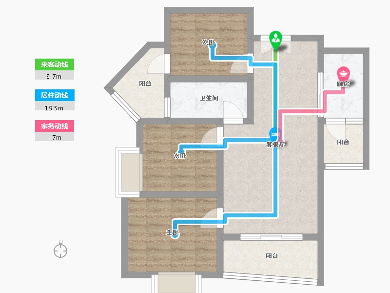 陕西省-宝鸡市-捷恒悦城-84.00-户型库-动静线