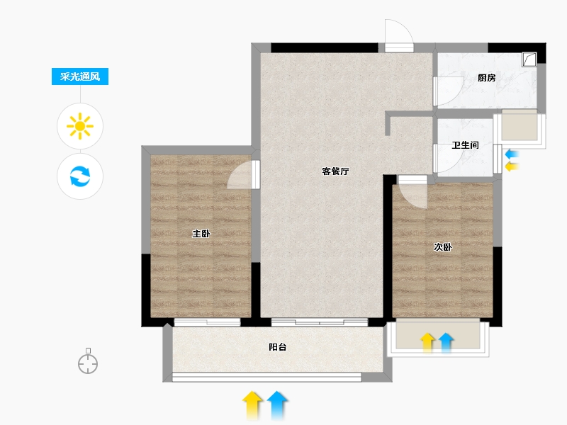 山西省-忻州市-华悦壹号院-72.00-户型库-采光通风