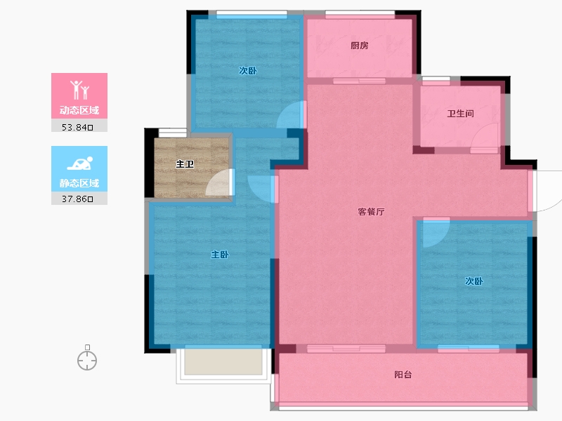 浙江省-绍兴市-枫华府-85.57-户型库-动静分区