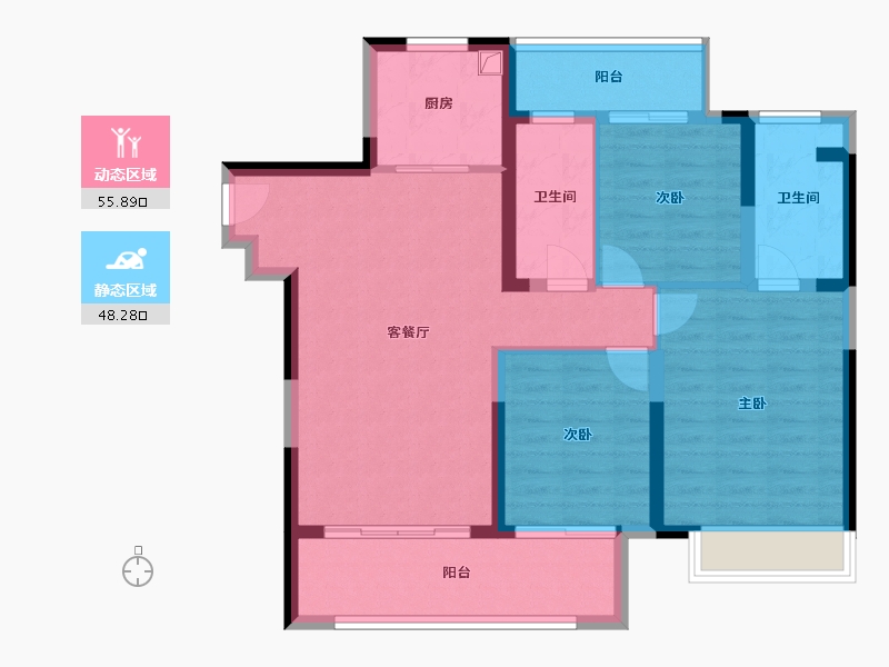 江苏省-苏州市-保利天樾人家-93.00-户型库-动静分区