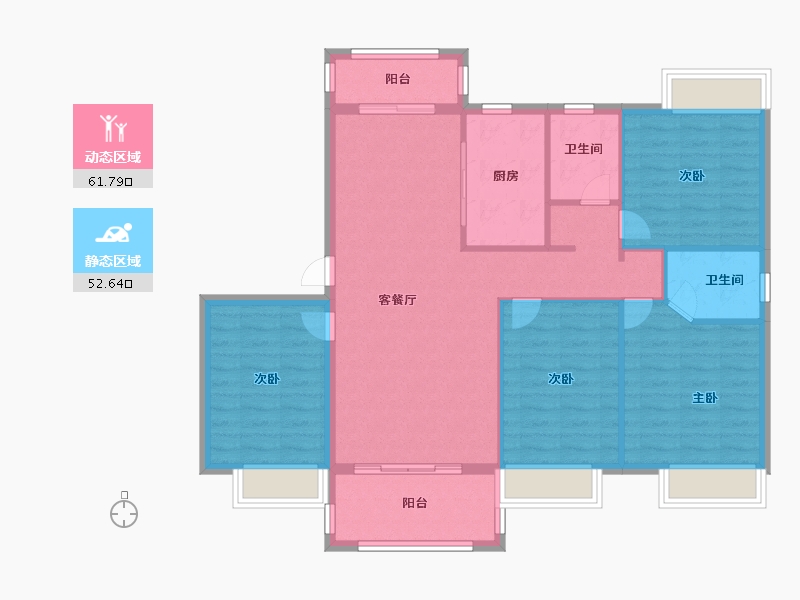 江西省-赣州市-大余印象南安山水苑-104.00-户型库-动静分区