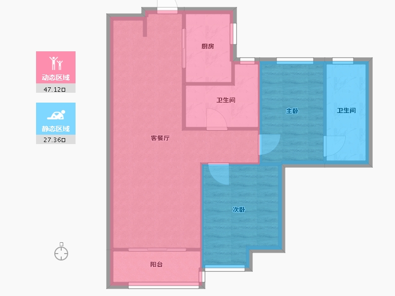 湖北省-武汉市-中粮光谷祥云-70.34-户型库-动静分区