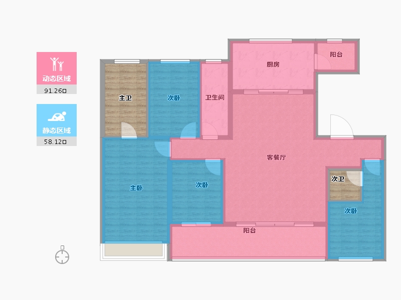 江苏省-苏州市-中信泰富玖阅-148.00-户型库-动静分区