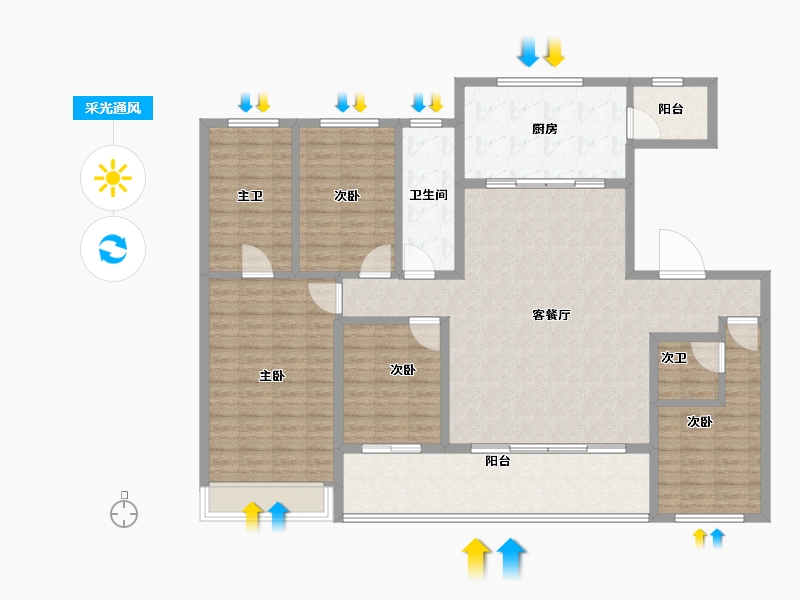 江苏省-苏州市-中信泰富玖阅-148.00-户型库-采光通风