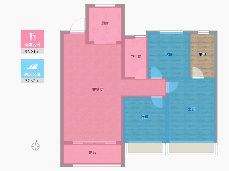 安徽省-合肥市-名邦保利琅悦-92.00-户型库-动静分区