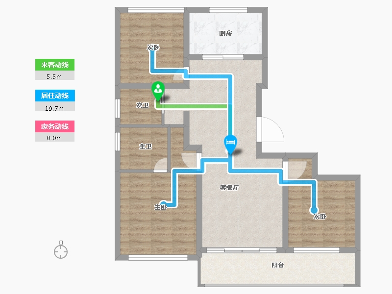 浙江省-金华市-承鑫蓝城城光汇-87.99-户型库-动静线