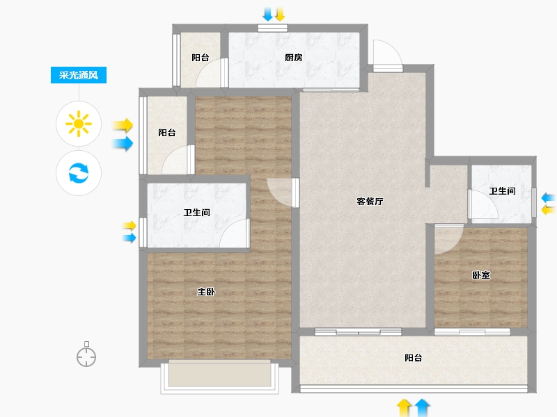 广东省-深圳市-开云府-103.21-户型库-采光通风