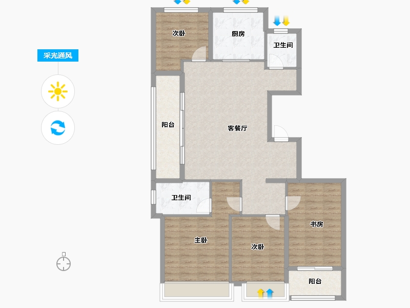 浙江省-杭州市-绿城宇诚·丽澜轩-111.20-户型库-采光通风