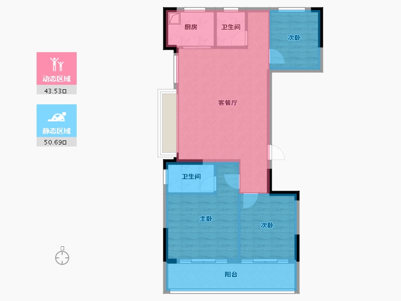 浙江省-宁波市-宁望府-85.08-户型库-动静分区