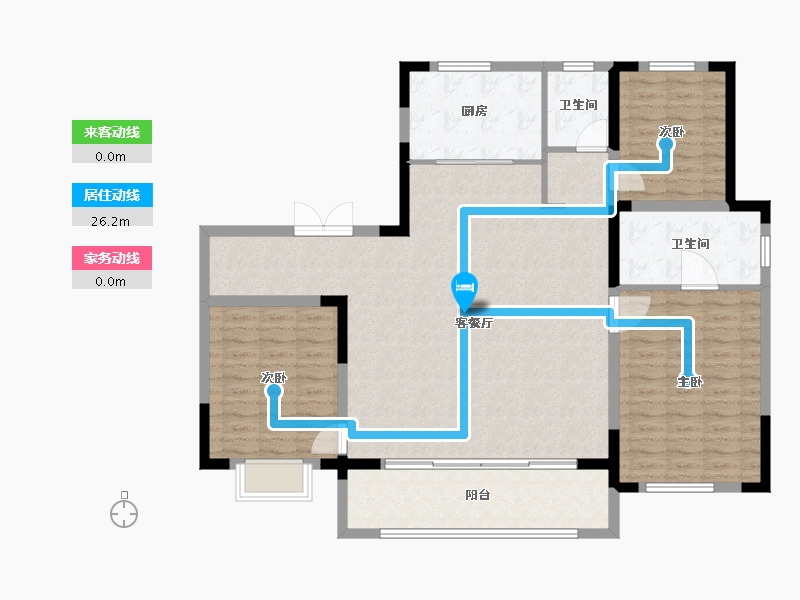 浙江省-宁波市-明湖怡府-126.08-户型库-动静线