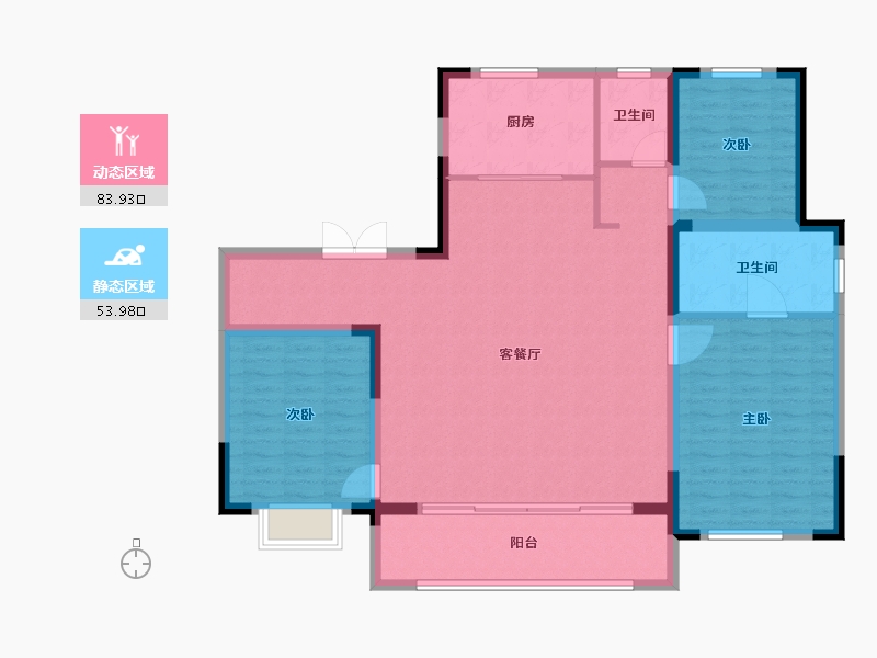 浙江省-宁波市-明湖怡府-126.08-户型库-动静分区