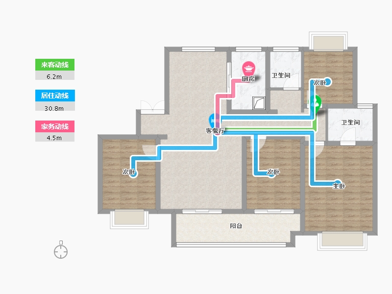 山西省-晋城市-凤展家园-120.80-户型库-动静线